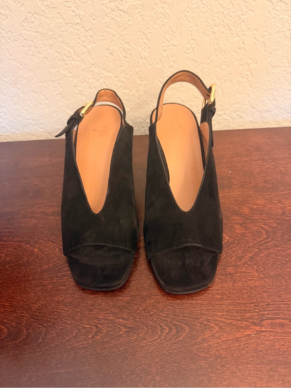 Nomasei Baghera Black Suede Sandals Women’s Size EU39 (US 8.5) Block Heels Shoes